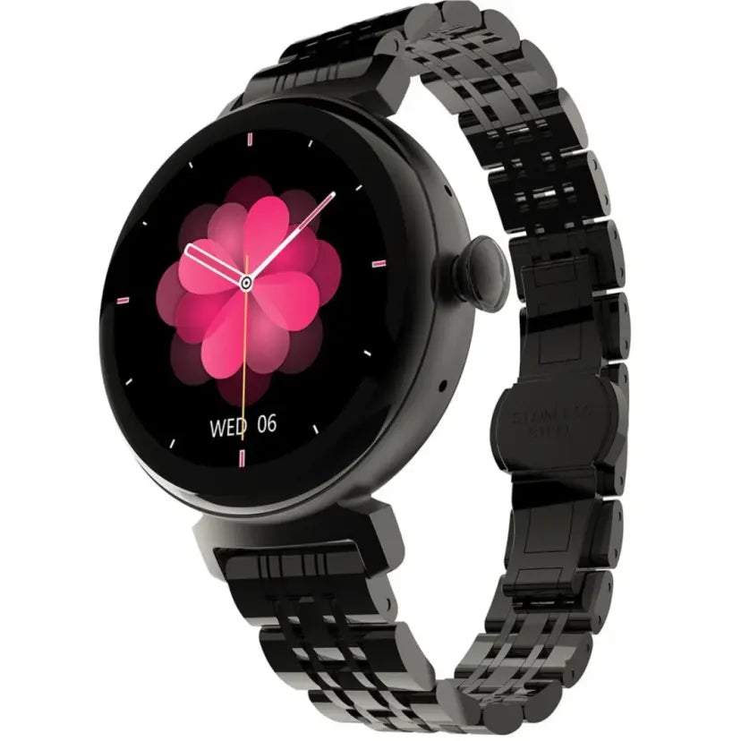 HiFuture Aura Woman Bluetooth Smart Watch, 1.04″ AMOLED Display, IP68 Waterproof, up to 7 days daily use, Heart rate & Sleep Monitoring - Black