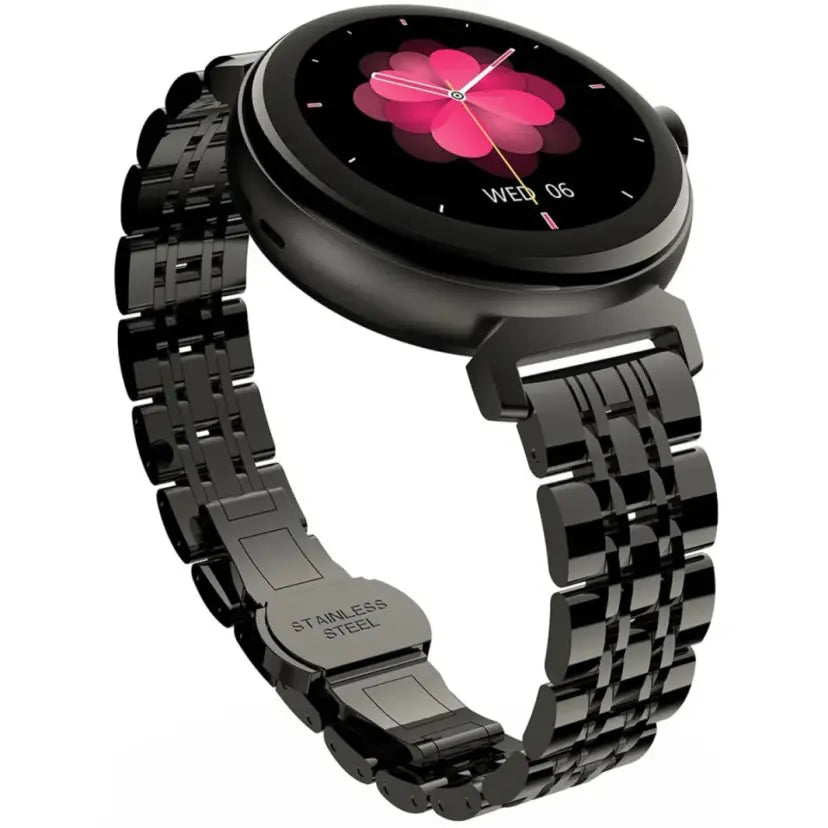 HiFuture Aura Woman Bluetooth Smart Watch, 1.04″ AMOLED Display, IP68 Waterproof, up to 7 days daily use, Heart rate & Sleep Monitoring - Black