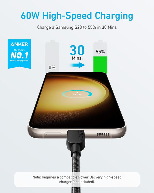 ANKER USB-C TO USB-C CABLE (3 FT, 60W, BRAIDED)