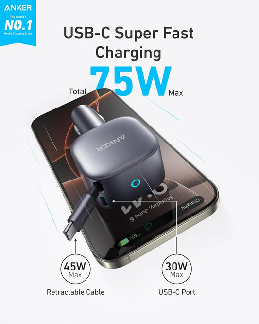 ANKER 2-IN-1 CLUTTER-FREE CAR CHARGER 75W