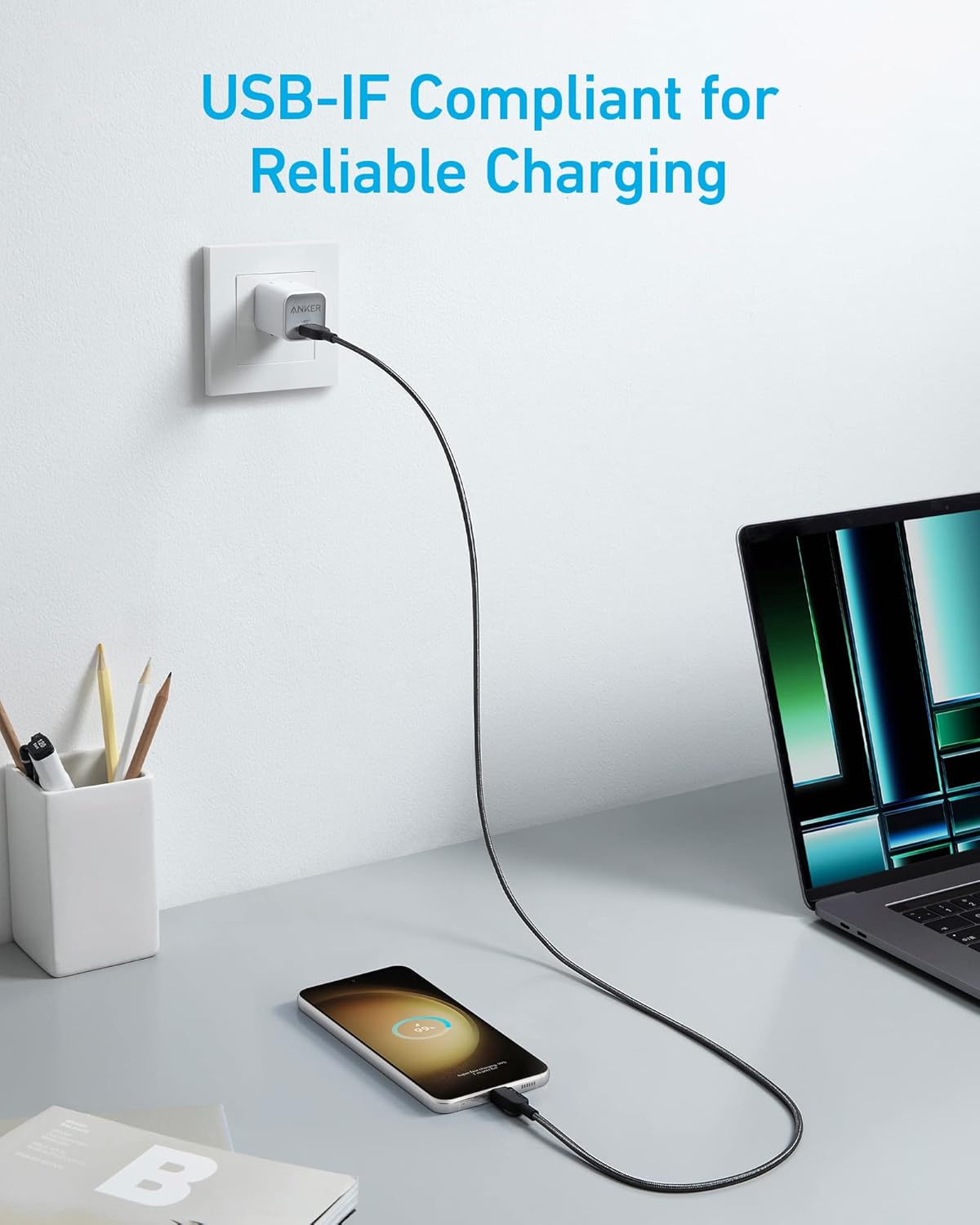 ANKER USB-C TO USB-C CABLE (3 FT, 60W, BRAIDED)