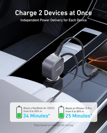 ANKER 2-IN-1 CLUTTER-FREE CAR CHARGER 75W