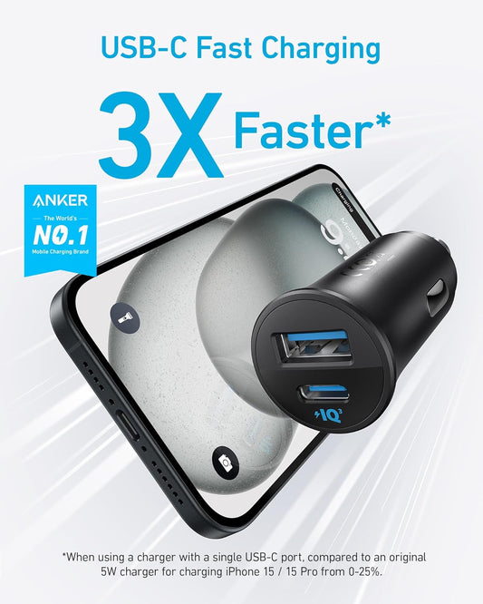 ANKER ULTRA-COMPACT DUAL-PORT CAR CHARGER 30W