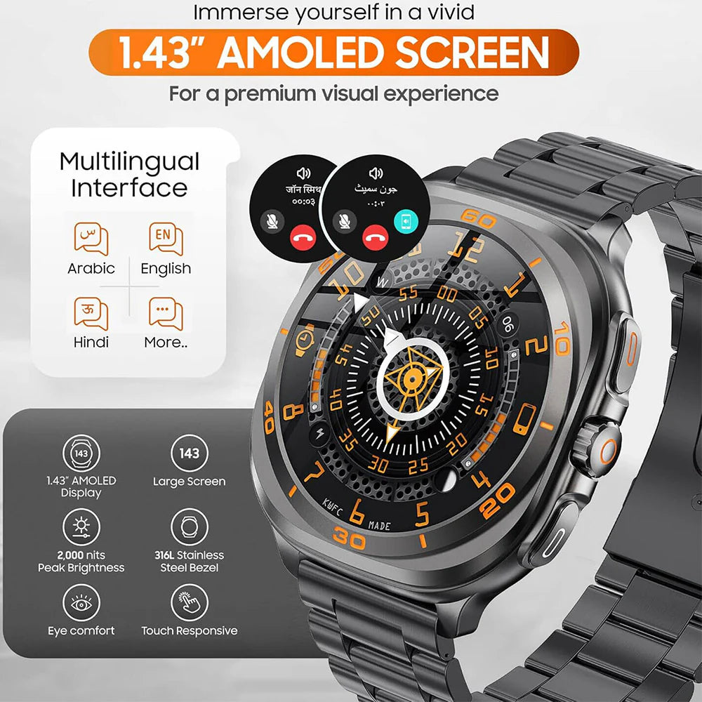 Swiss Military Dom 7 Smart Watch . Gunmetal Frame With Black Metal Strap