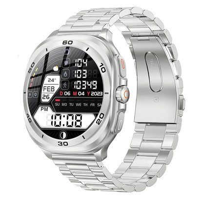 Swiss Military DOM 7 Smart Watch Silver Metal Case With Silver Metal Strap