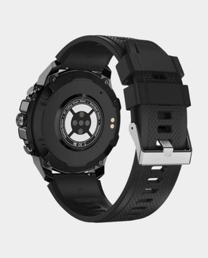 Swiss Military Dom 5 Smart Watch With 1.43 inch AMOLED Display | 1 Week Battery | IP68 Water Resistance | Swiss Military Health Pro App | Wireless Charging - Black Frame with Black Silicon Strap